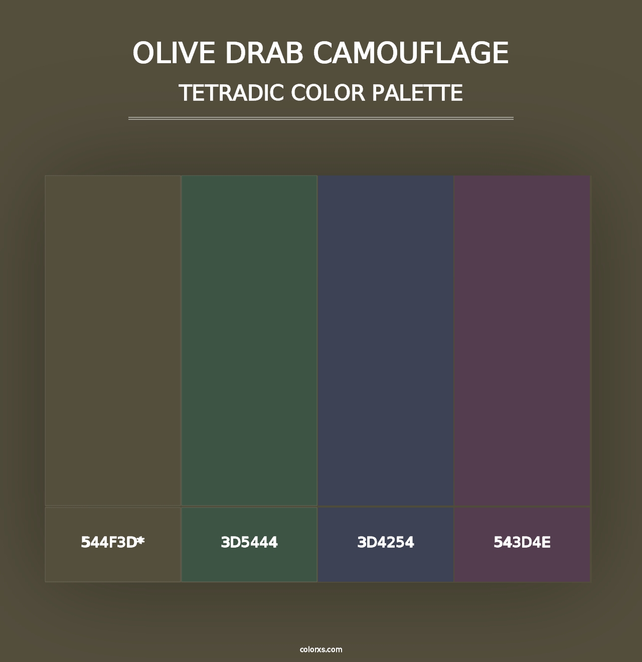 Olive drab Camouflage - Tetradic Color Palette