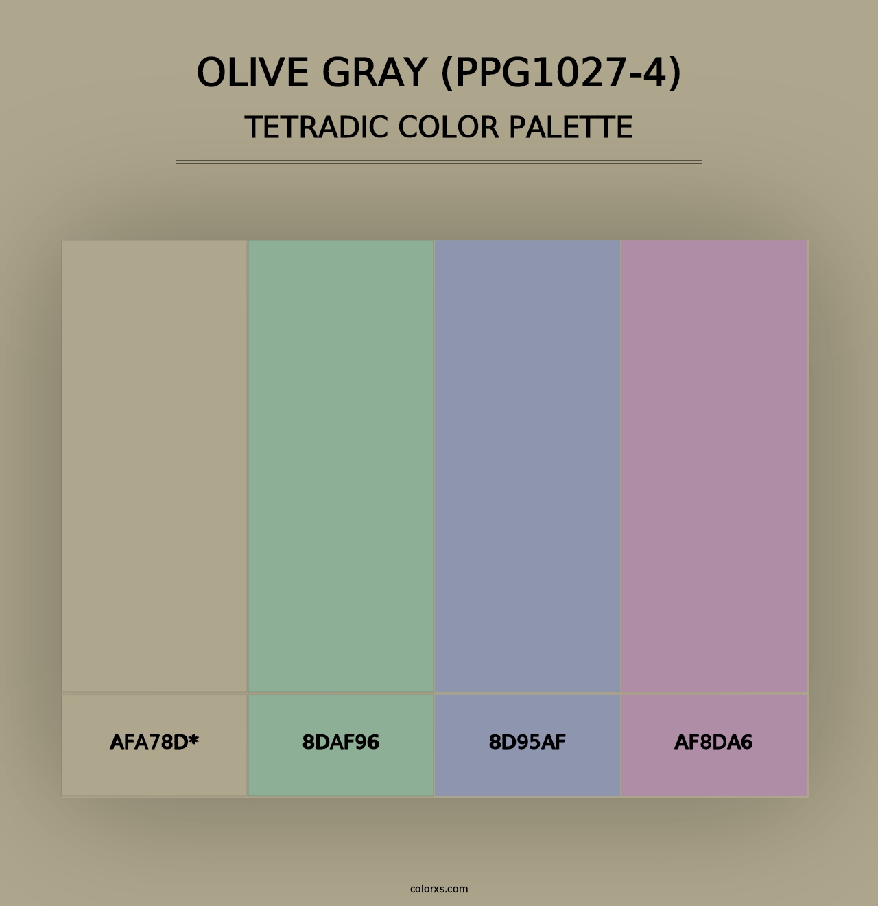 Olive Gray (PPG1027-4) - Tetradic Color Palette