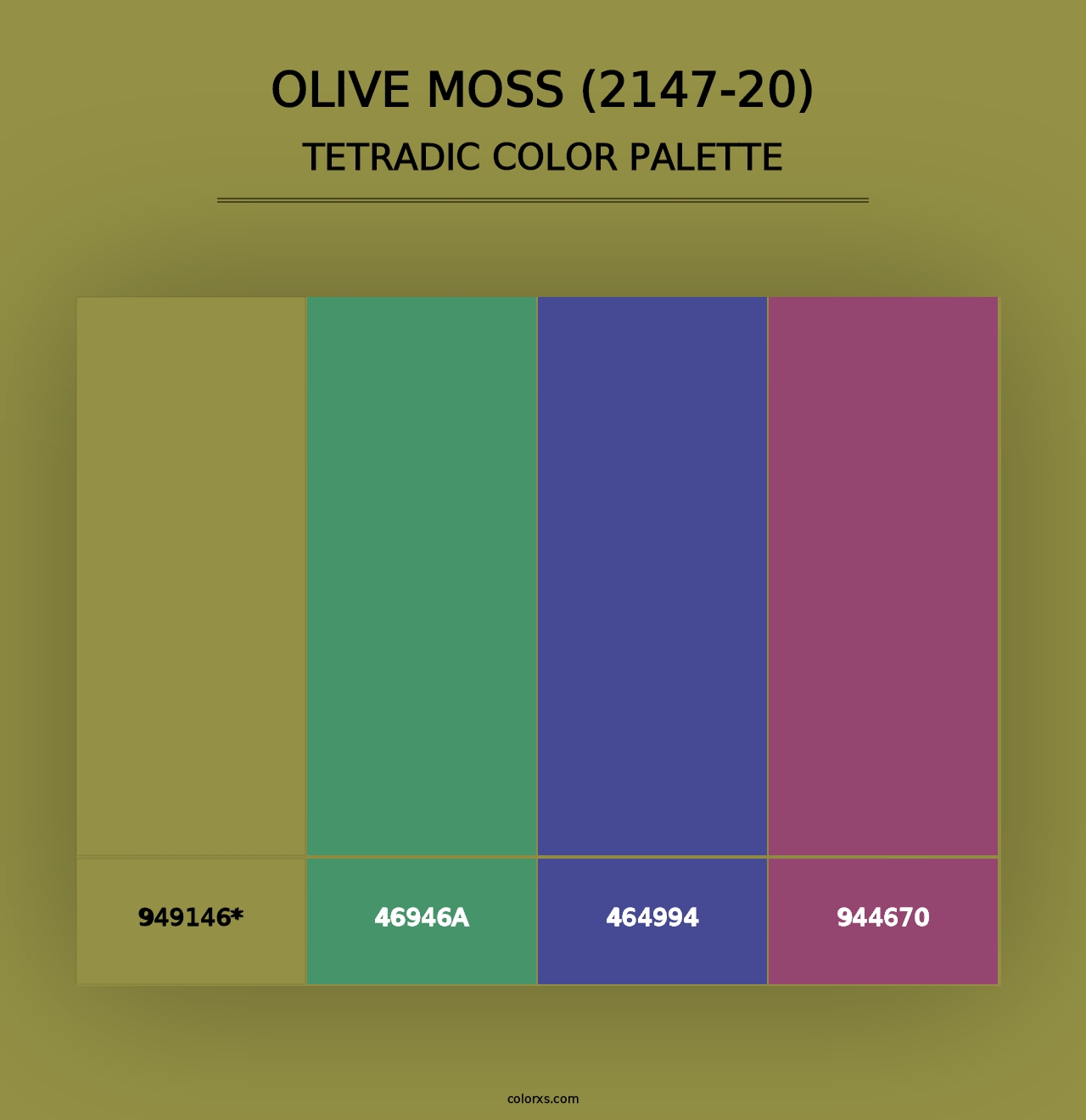 Olive Moss (2147-20) - Tetradic Color Palette