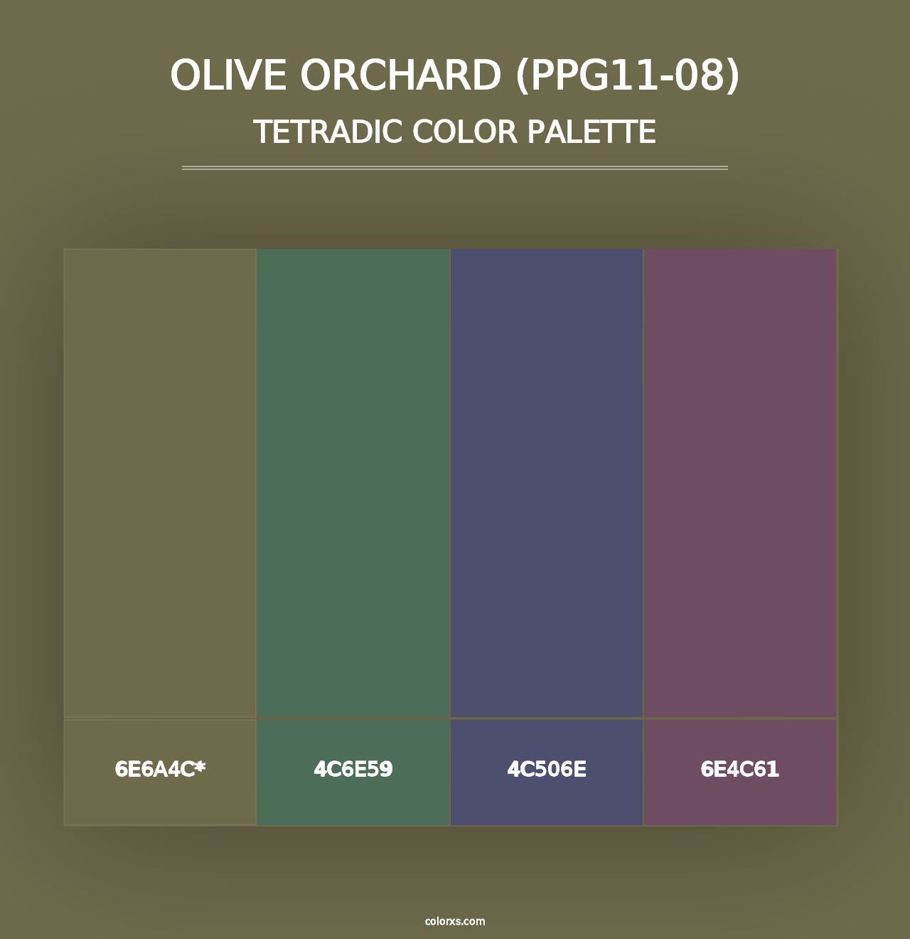 Olive Orchard (PPG11-08) - Tetradic Color Palette