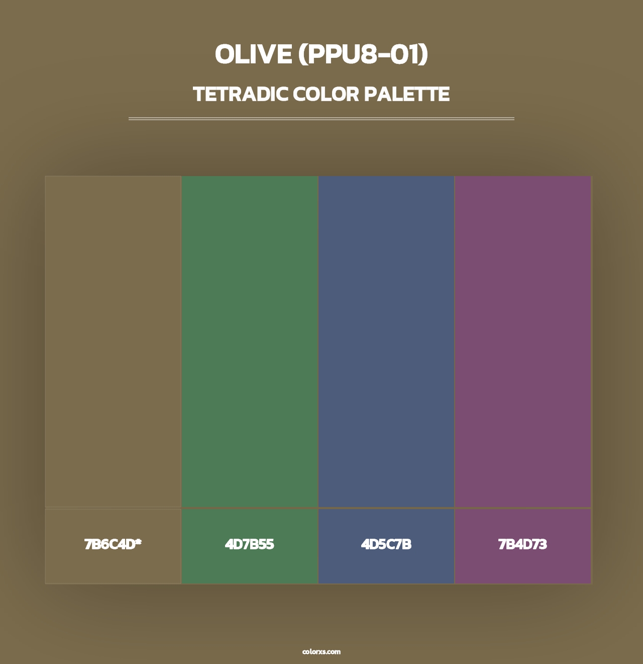 Olive (PPU8-01) - Tetradic Color Palette