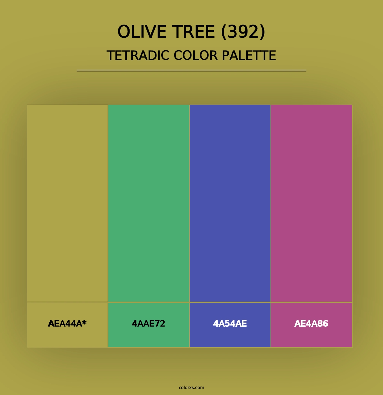 Olive Tree (392) - Tetradic Color Palette