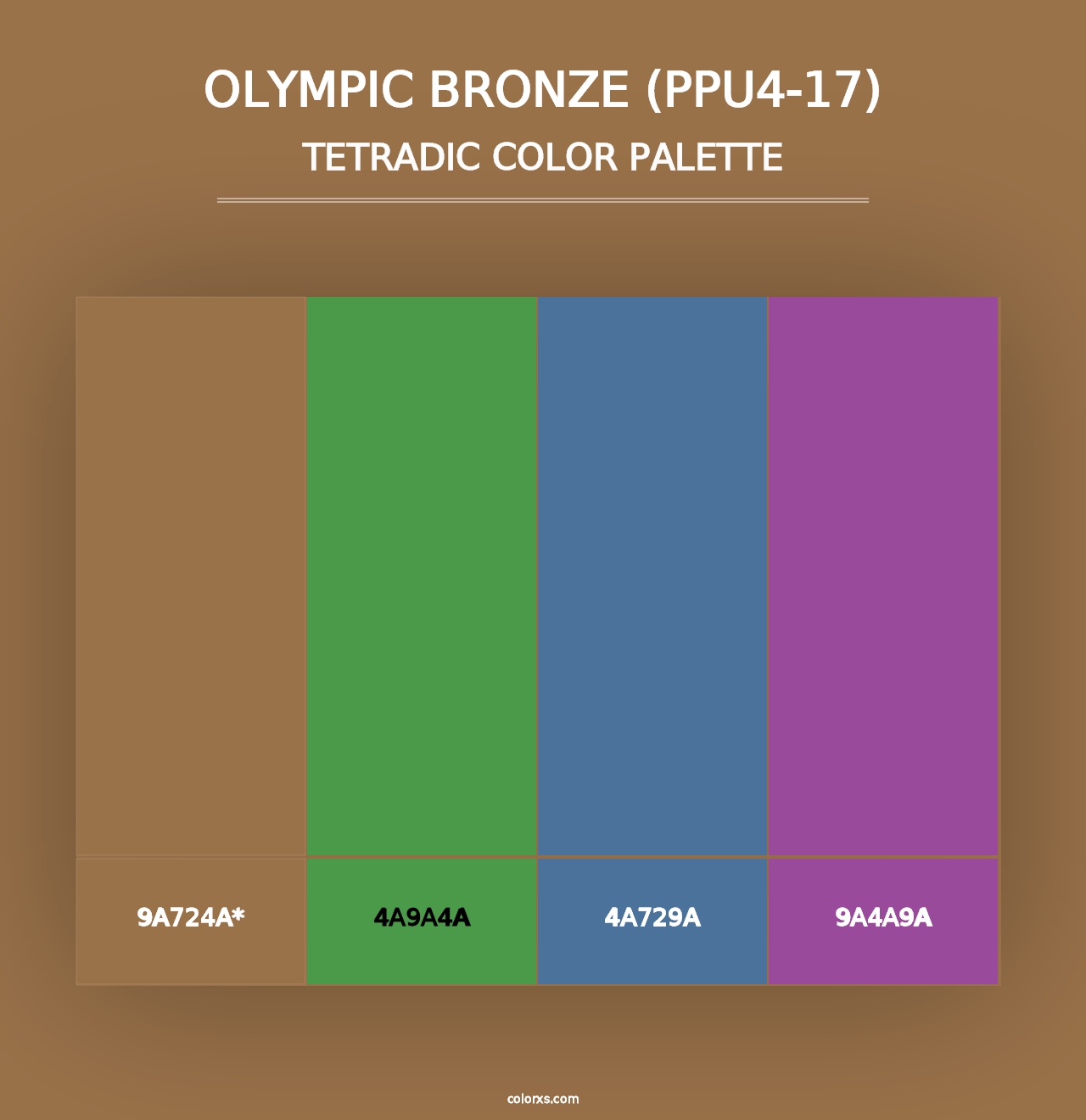 Olympic Bronze (PPU4-17) - Tetradic Color Palette