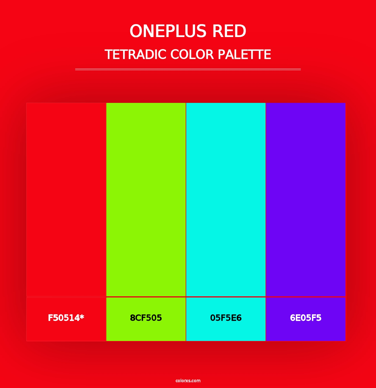 OnePlus Red - Tetradic Color Palette