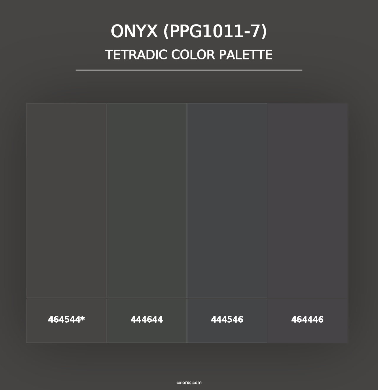 Onyx (PPG1011-7) - Tetradic Color Palette