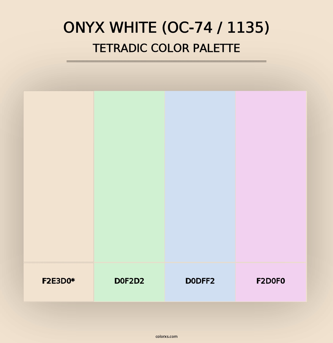 Onyx White (OC-74 / 1135) - Tetradic Color Palette