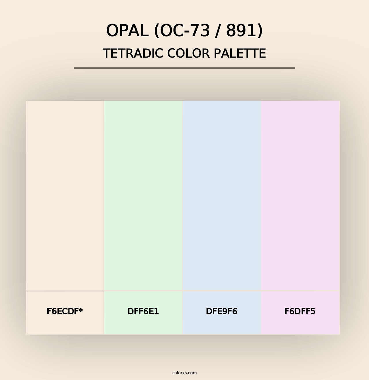 Opal (OC-73 / 891) - Tetradic Color Palette