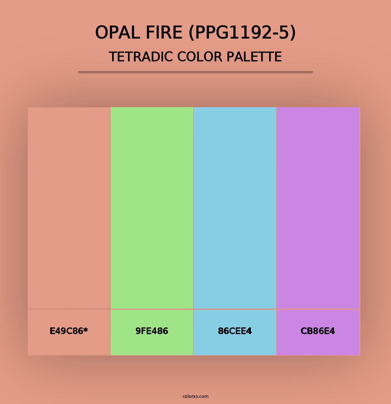 Opal Fire (PPG1192-5) - Tetradic Color Palette