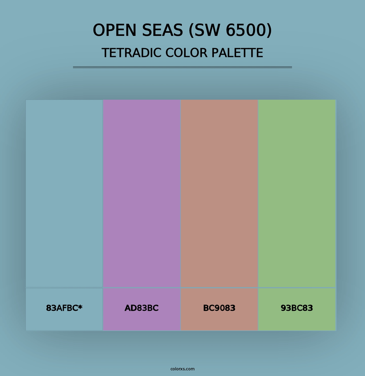 Open Seas (SW 6500) - Tetradic Color Palette