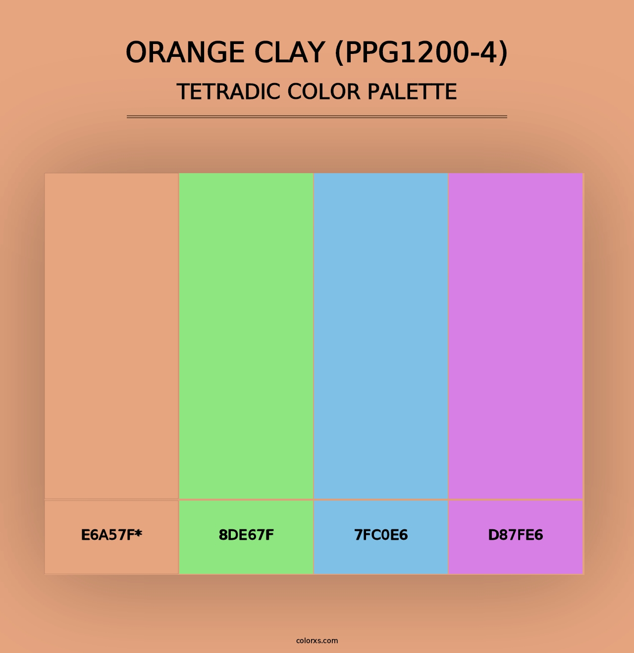 Orange Clay (PPG1200-4) - Tetradic Color Palette