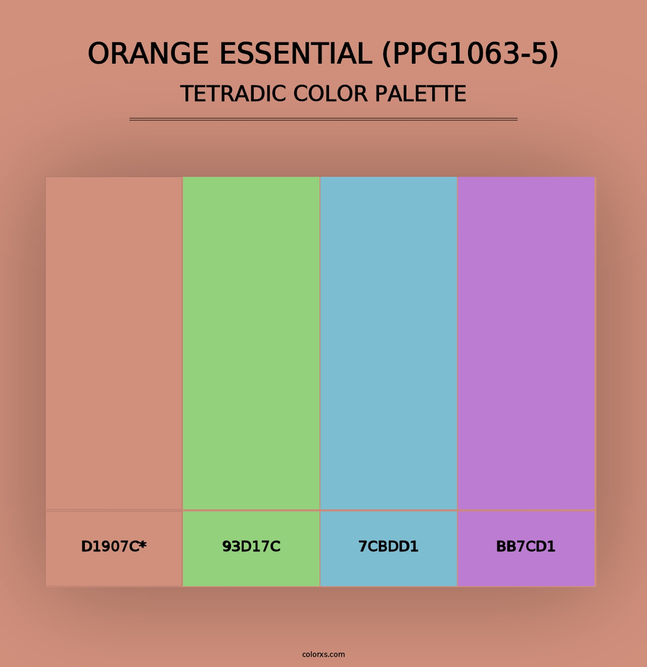 Orange Essential (PPG1063-5) - Tetradic Color Palette