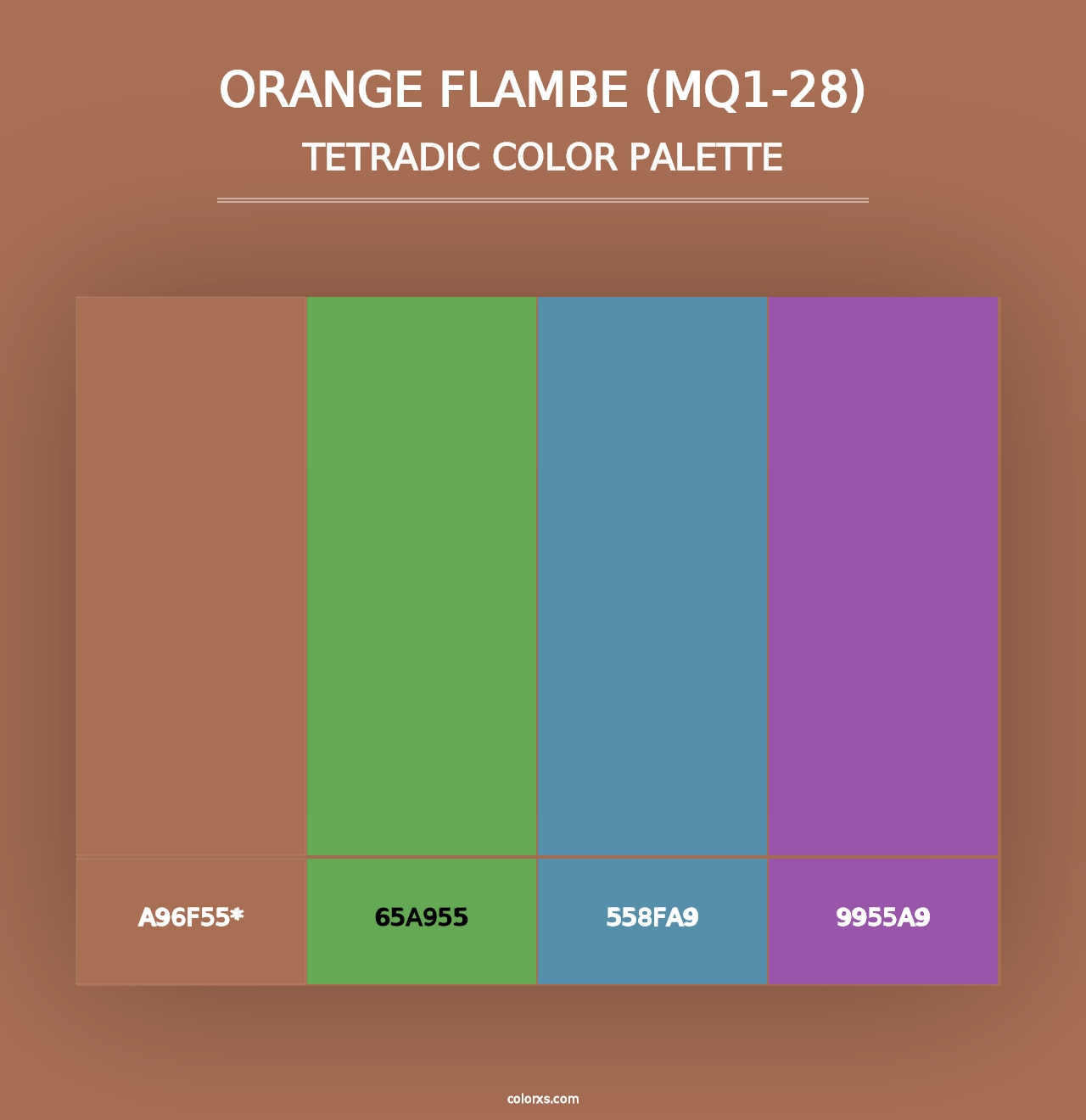 Orange Flambe (MQ1-28) - Tetradic Color Palette