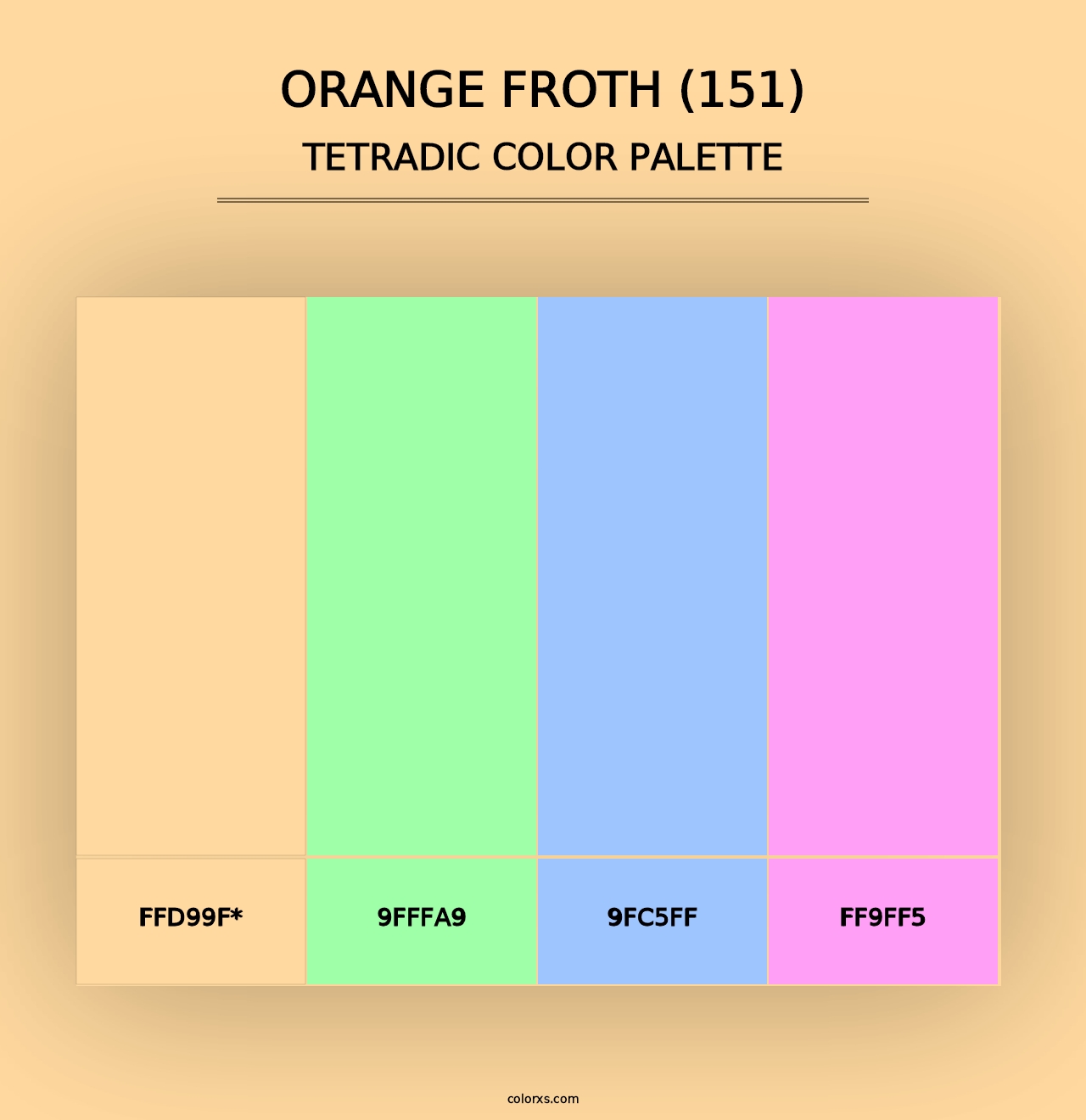 Orange Froth (151) - Tetradic Color Palette