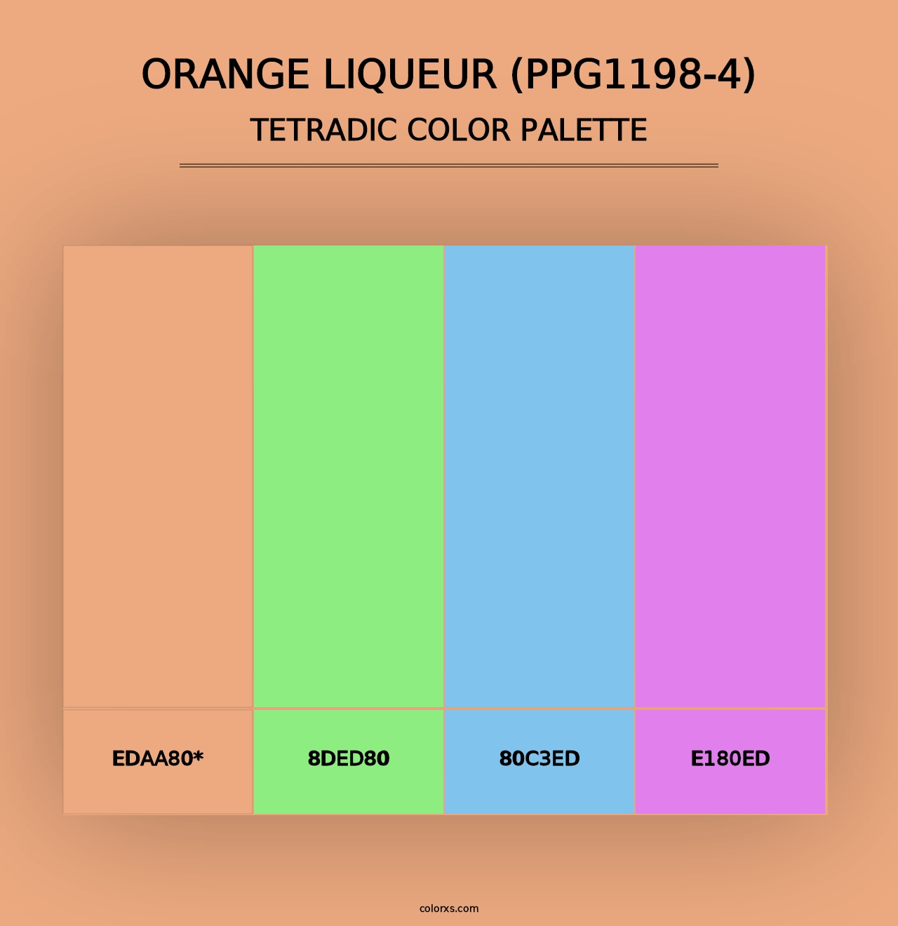 Orange Liqueur (PPG1198-4) - Tetradic Color Palette