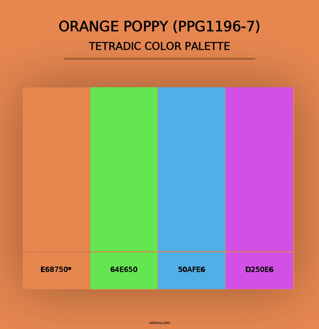 Orange Poppy (PPG1196-7) - Tetradic Color Palette