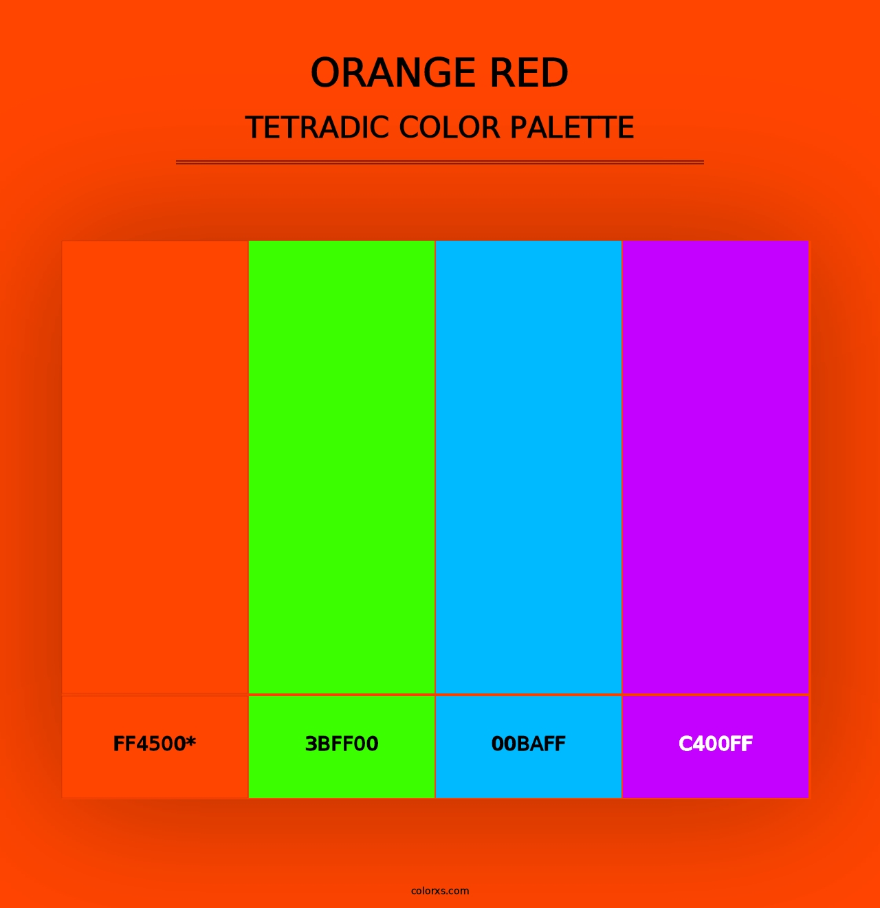 Orange Red - Tetradic Color Palette