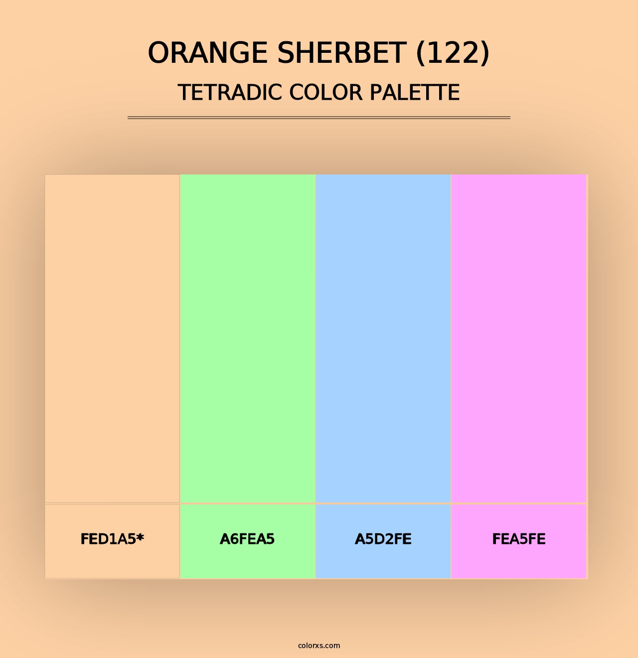 Orange Sherbet (122) - Tetradic Color Palette