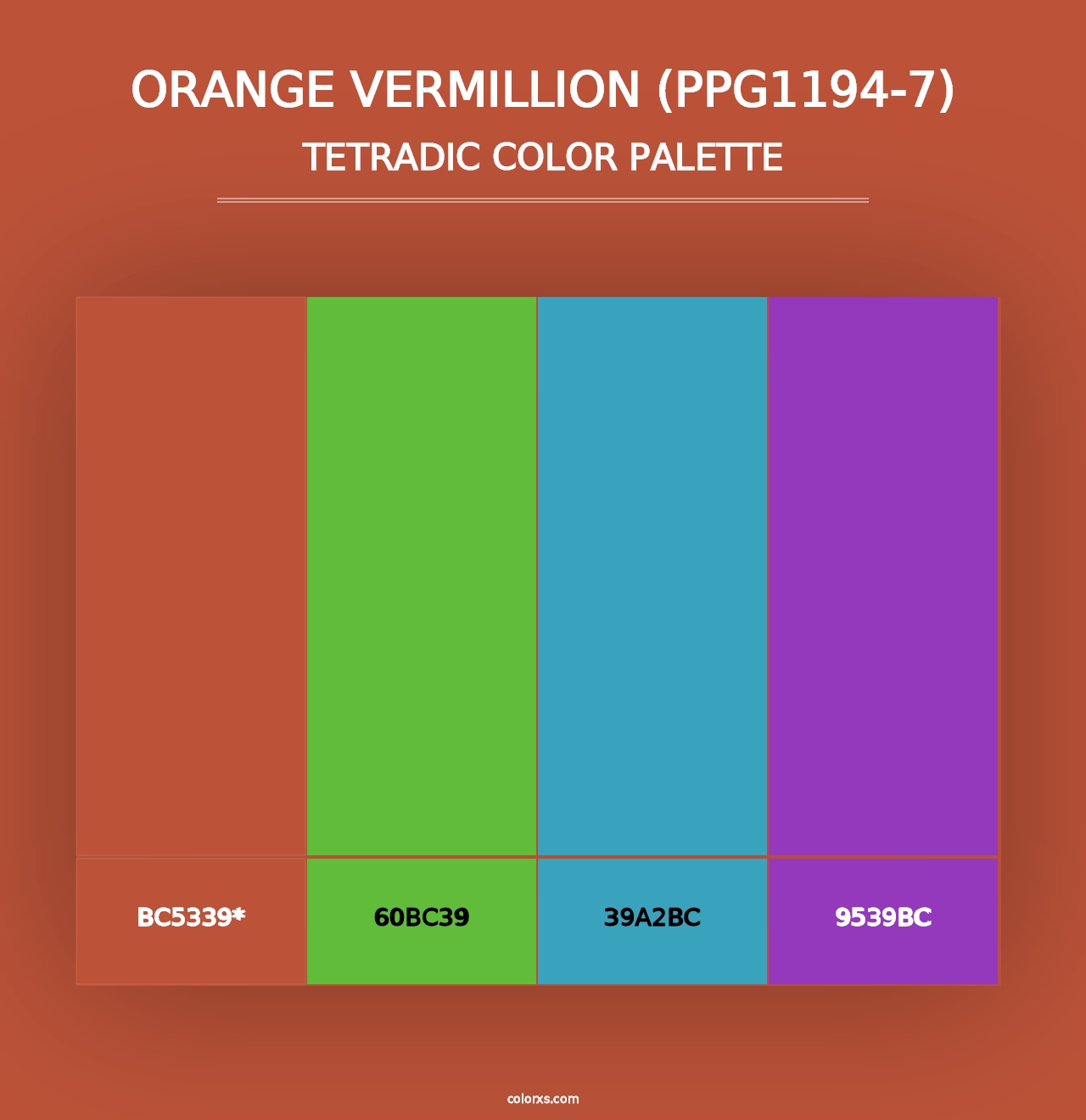 Orange Vermillion (PPG1194-7) - Tetradic Color Palette