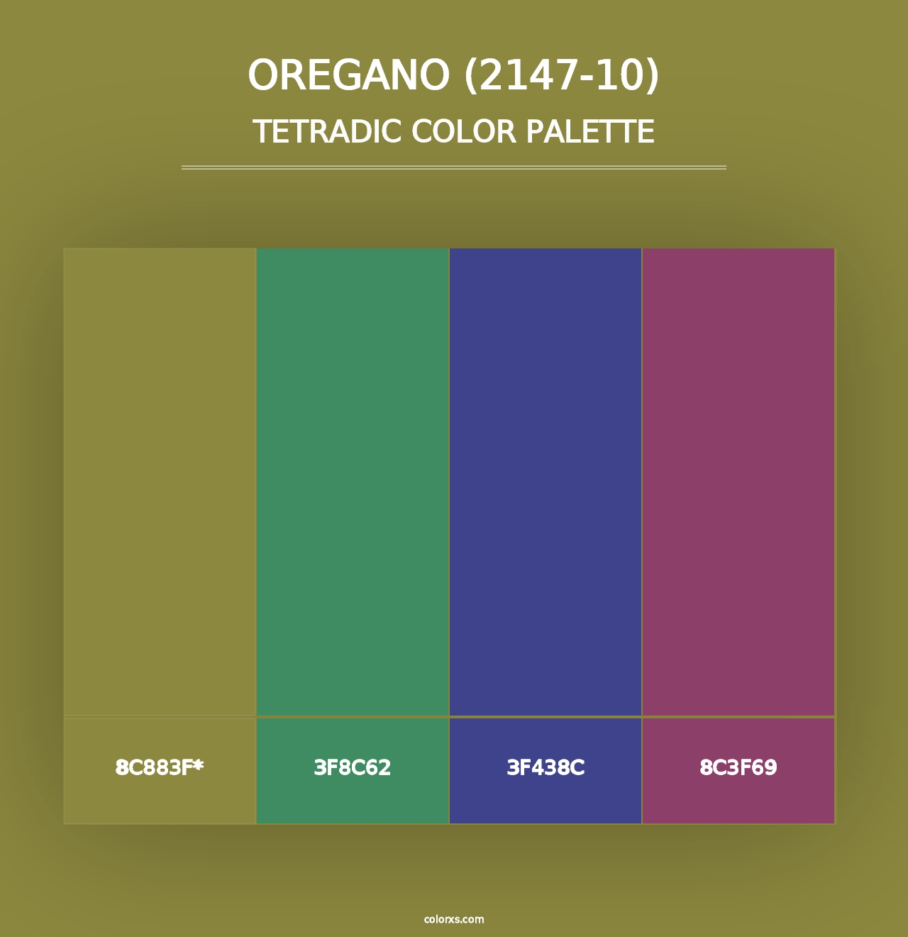 Oregano (2147-10) - Tetradic Color Palette