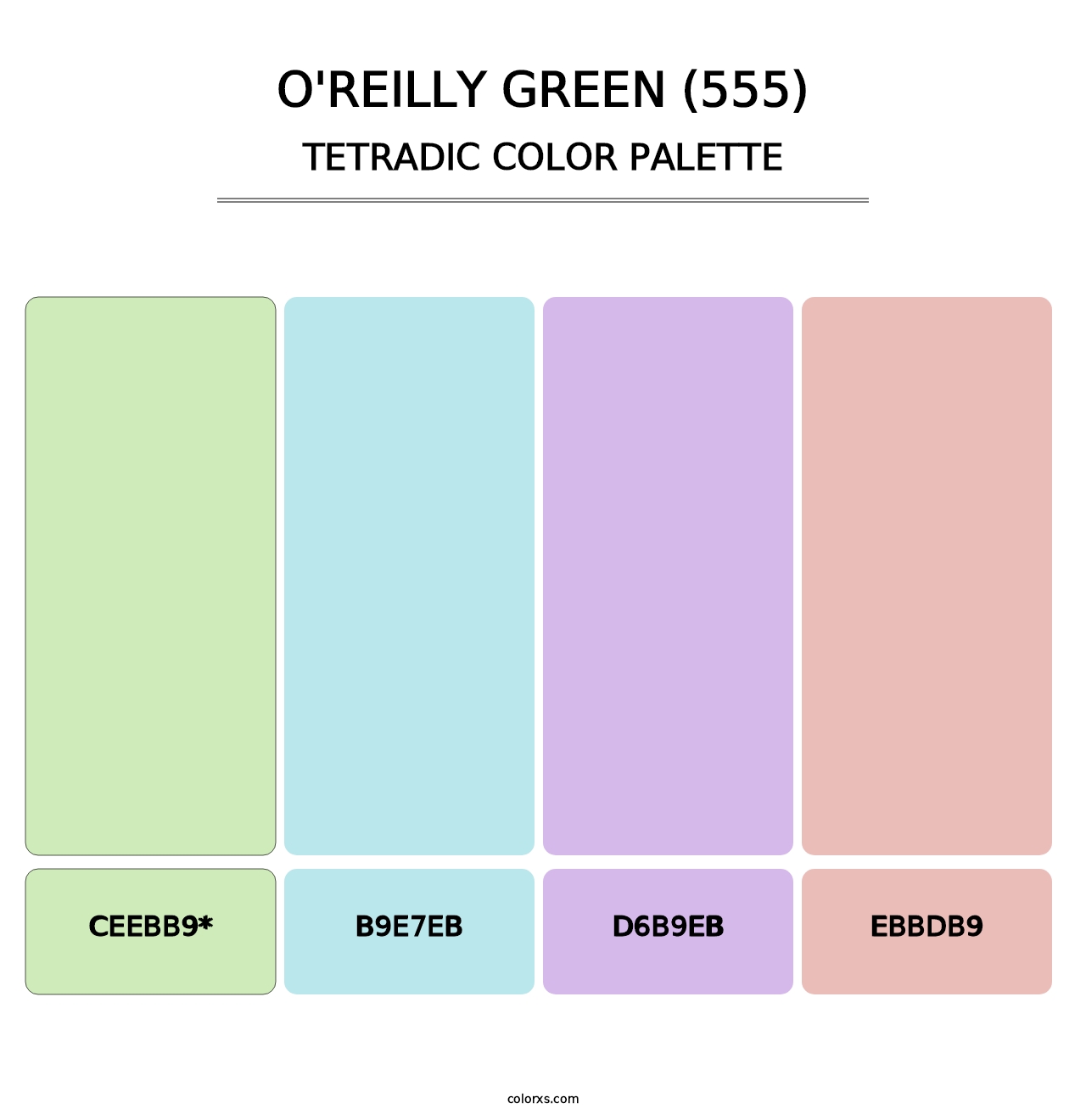 O'Reilly Green (555) - Tetradic Color Palette