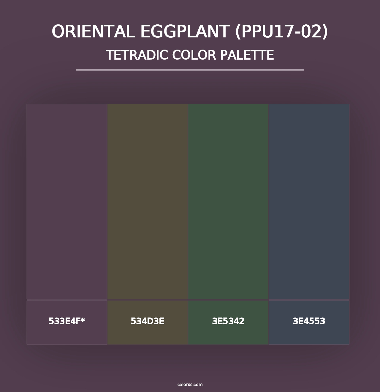 Oriental Eggplant (PPU17-02) - Tetradic Color Palette