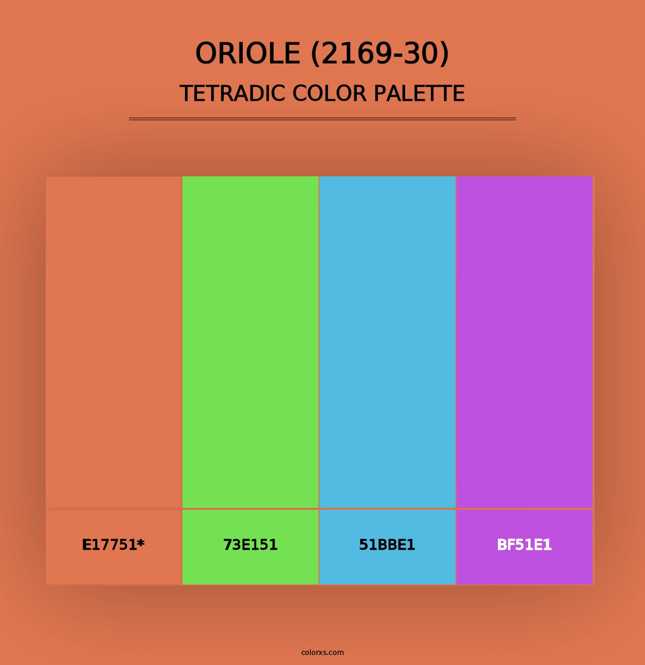 Oriole (2169-30) - Tetradic Color Palette