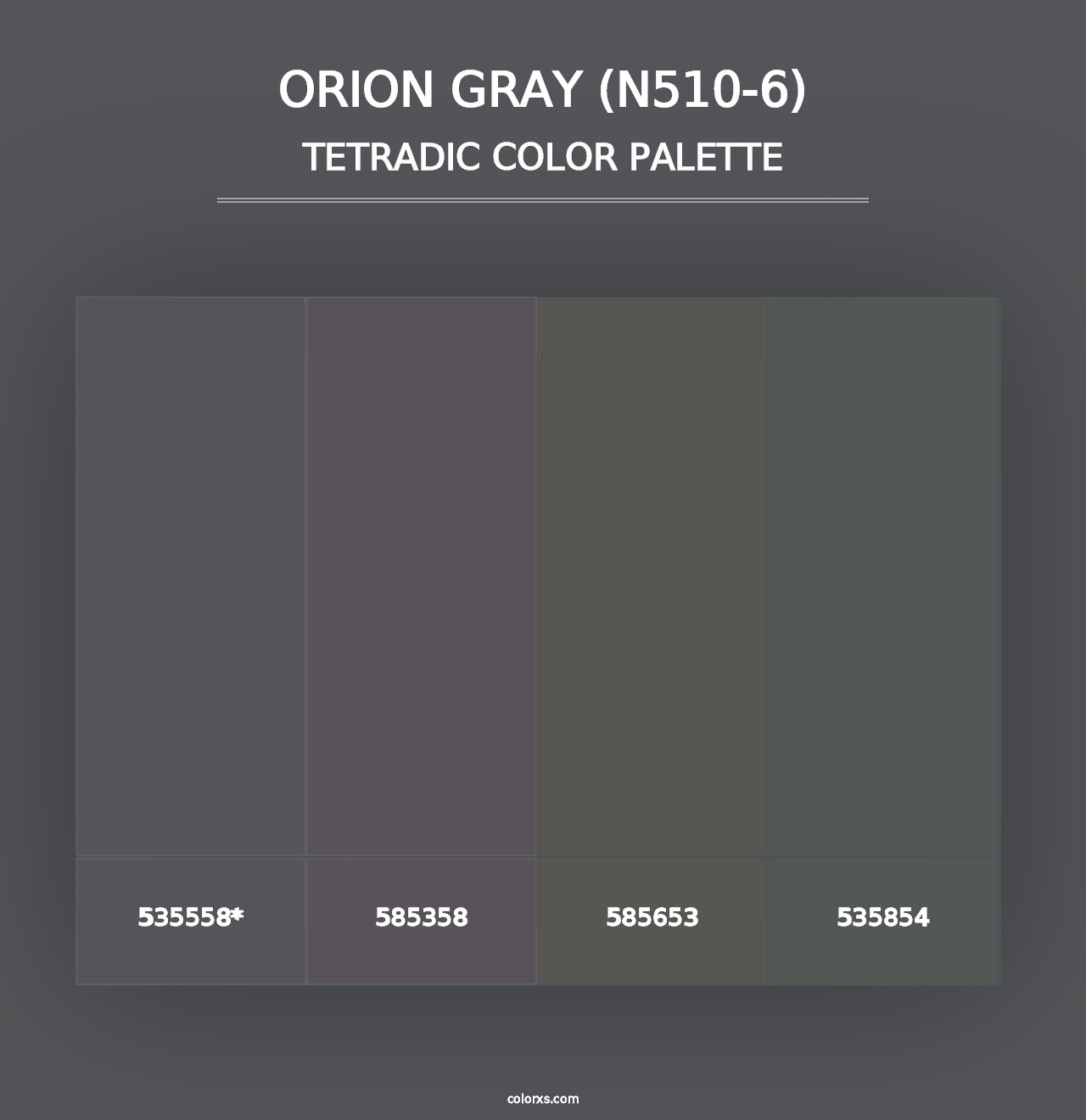 Orion Gray (N510-6) - Tetradic Color Palette