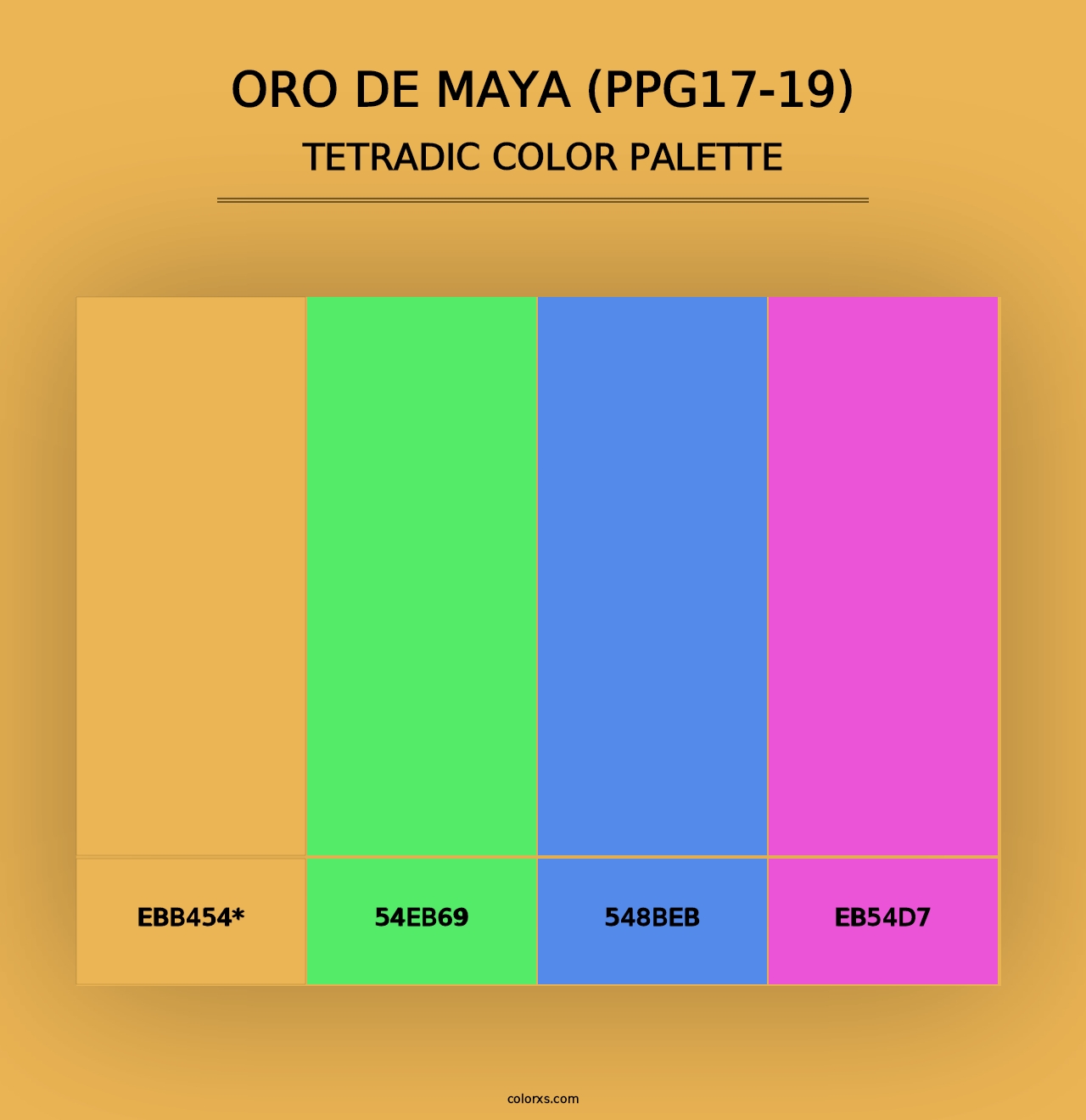 Oro De Maya (PPG17-19) - Tetradic Color Palette