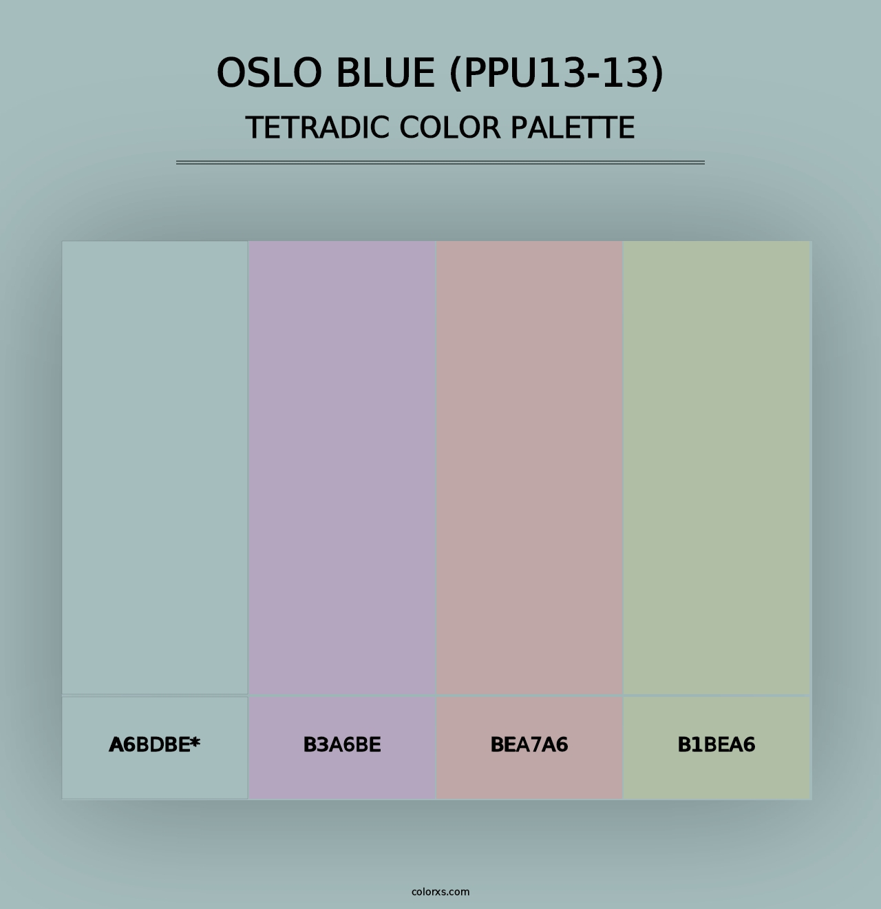 Oslo Blue (PPU13-13) - Tetradic Color Palette