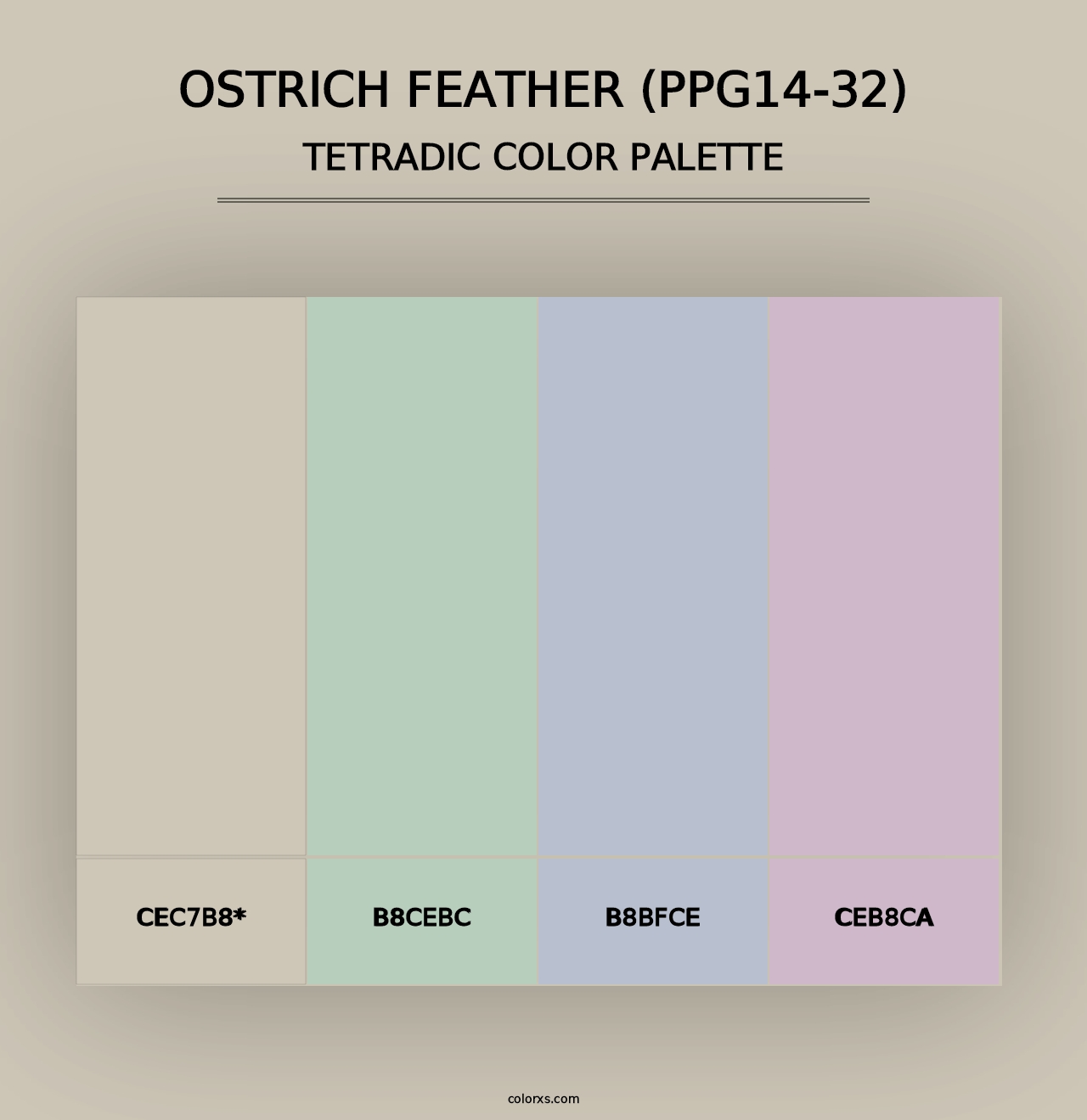 Ostrich Feather (PPG14-32) - Tetradic Color Palette