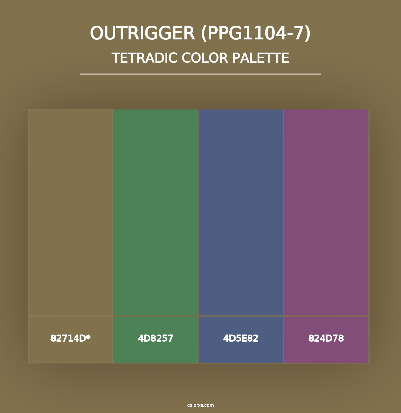 Outrigger (PPG1104-7) - Tetradic Color Palette