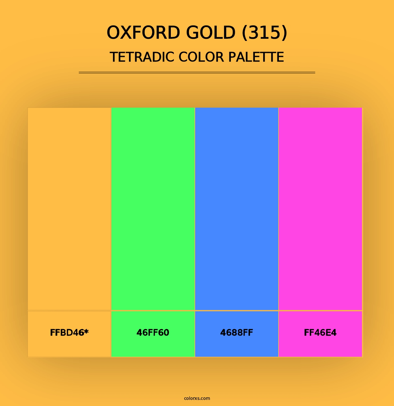 Oxford Gold (315) - Tetradic Color Palette