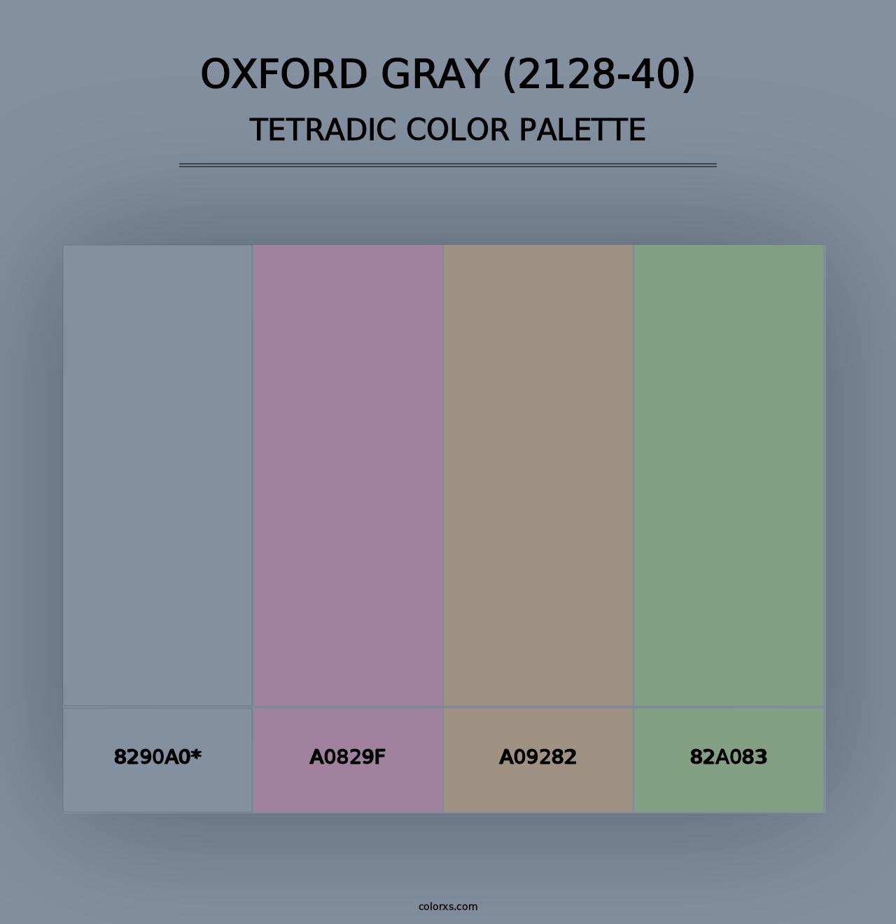 Oxford Gray (2128-40) - Tetradic Color Palette