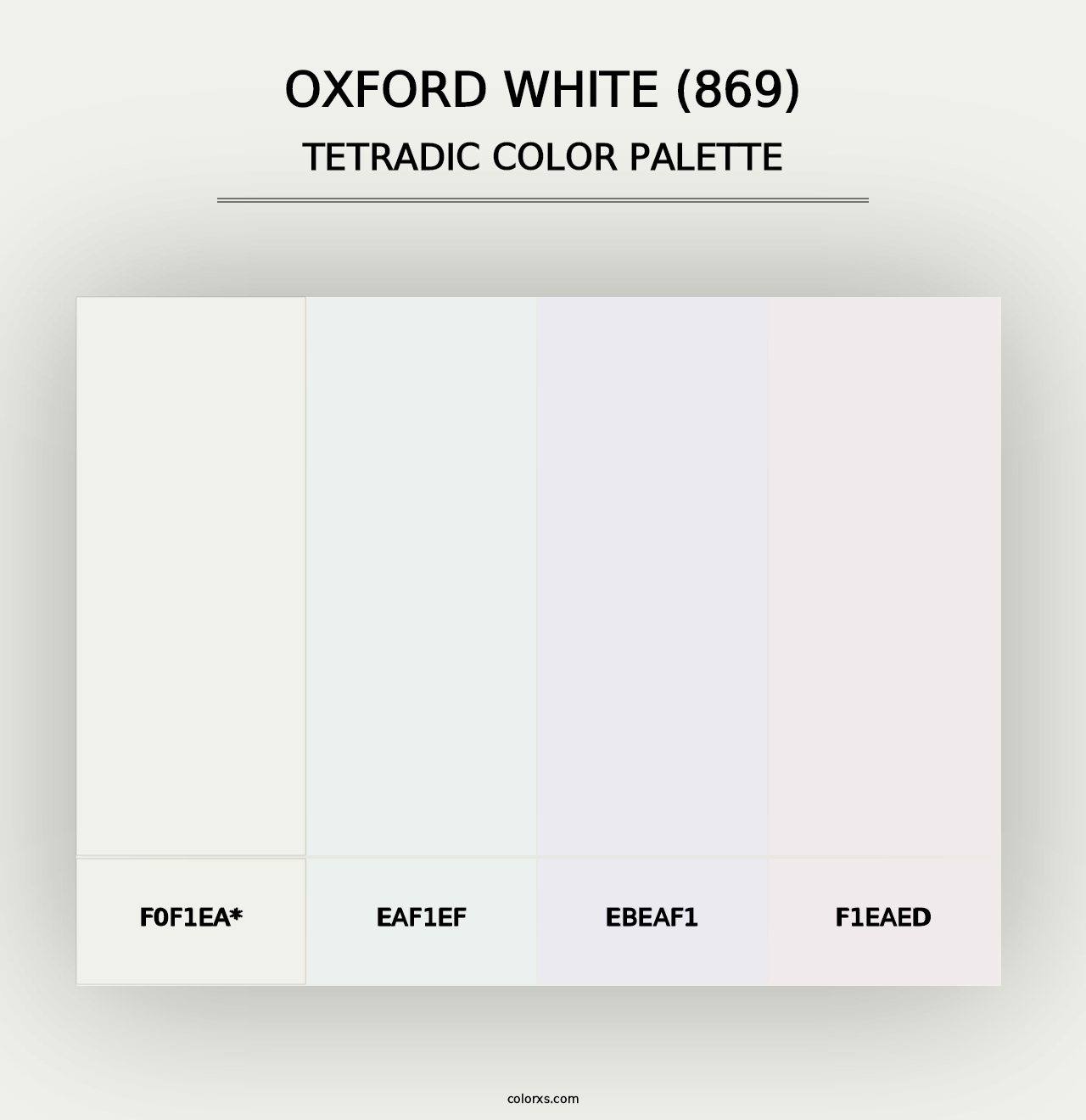 Oxford White (869) - Tetradic Color Palette