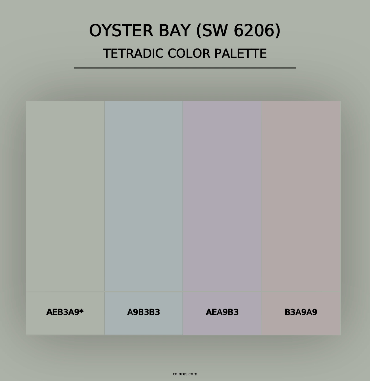 Oyster Bay (SW 6206) - Tetradic Color Palette