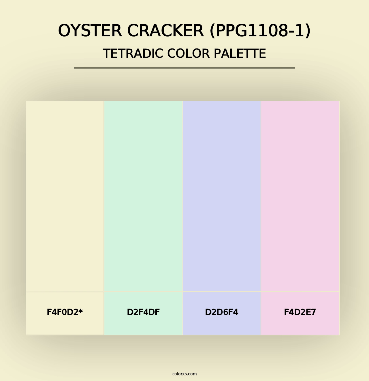 Oyster Cracker (PPG1108-1) - Tetradic Color Palette