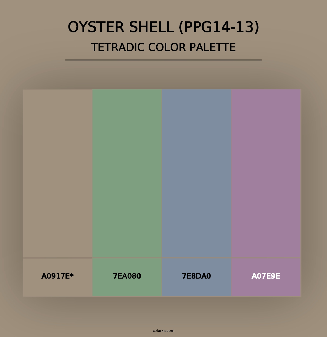 Oyster Shell (PPG14-13) - Tetradic Color Palette