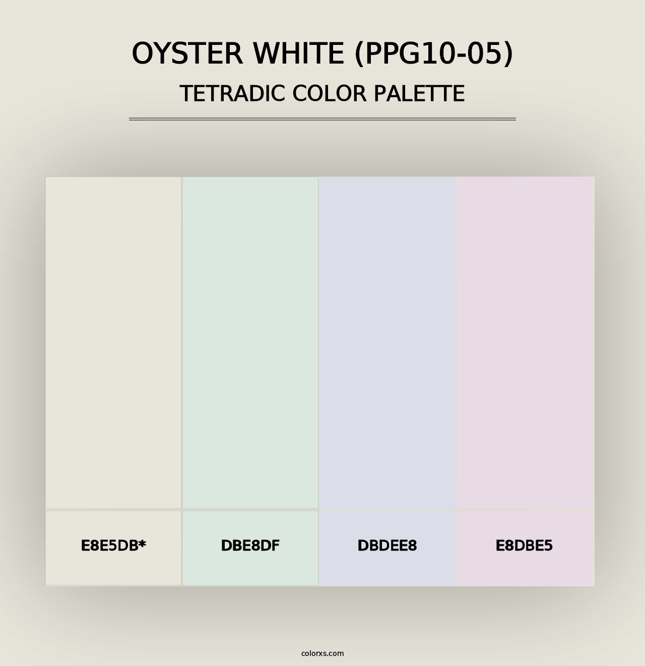 Oyster White (PPG10-05) - Tetradic Color Palette