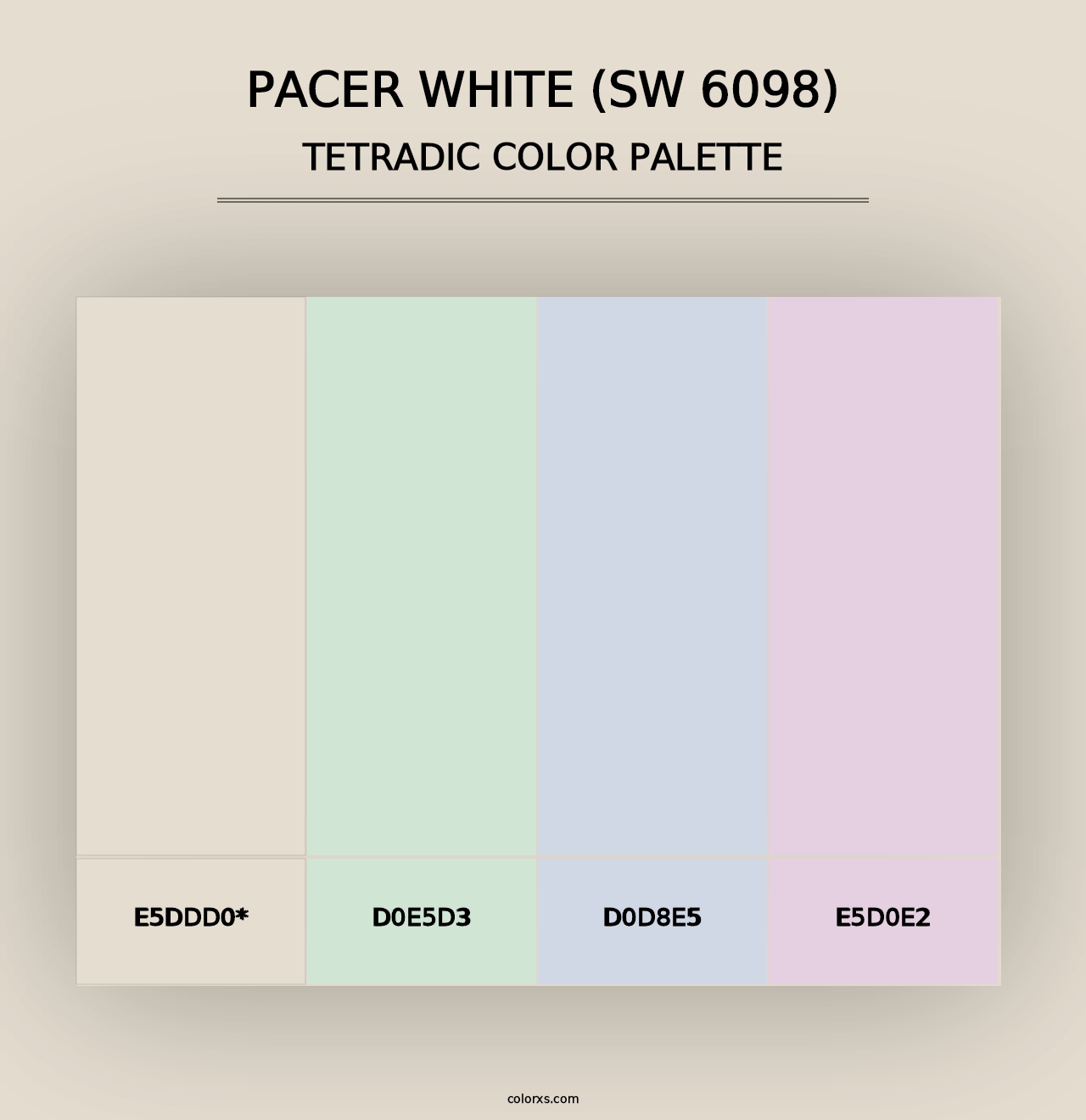 Pacer White (SW 6098) - Tetradic Color Palette