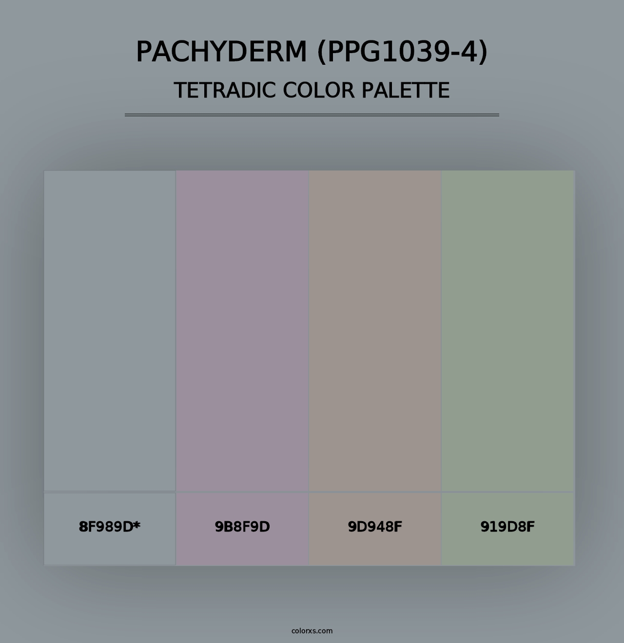 Pachyderm (PPG1039-4) - Tetradic Color Palette