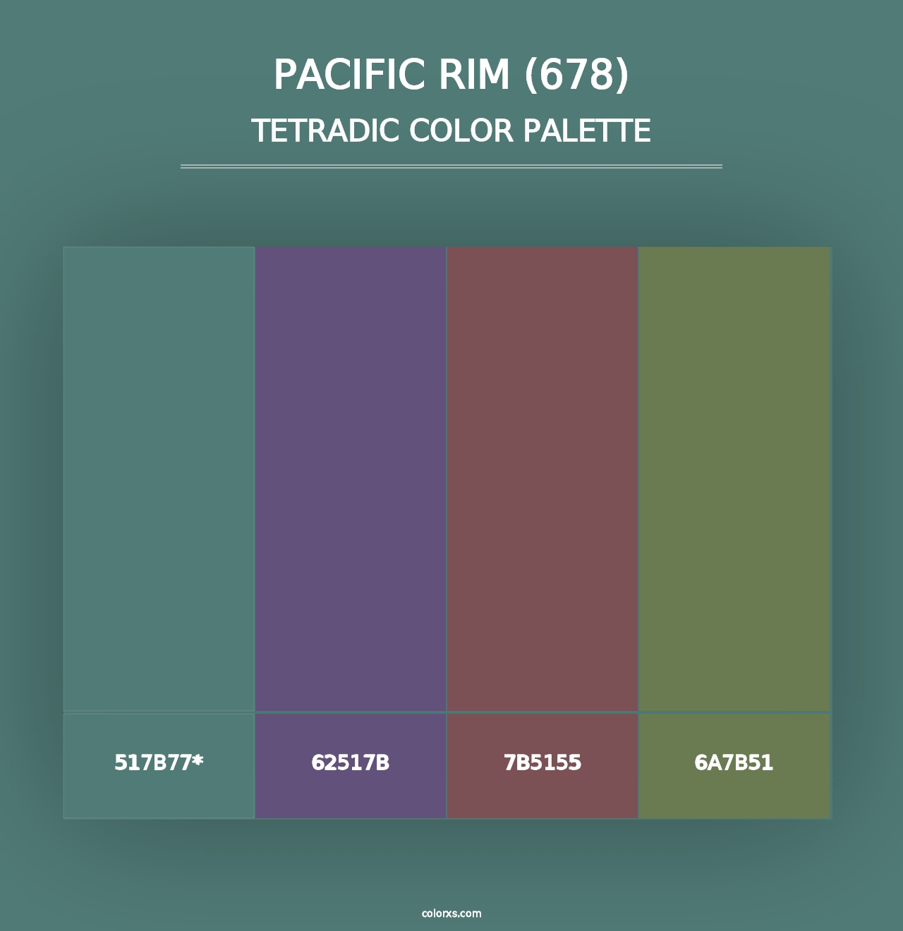 Pacific Rim (678) - Tetradic Color Palette