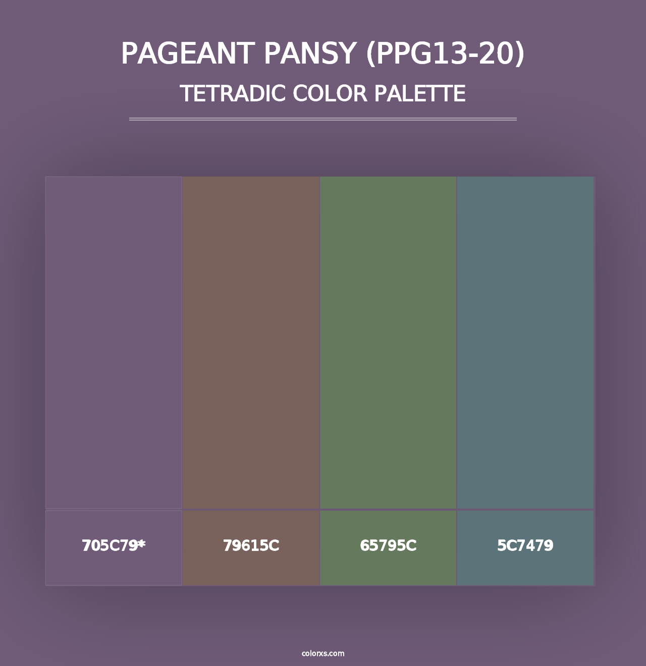 Pageant Pansy (PPG13-20) - Tetradic Color Palette