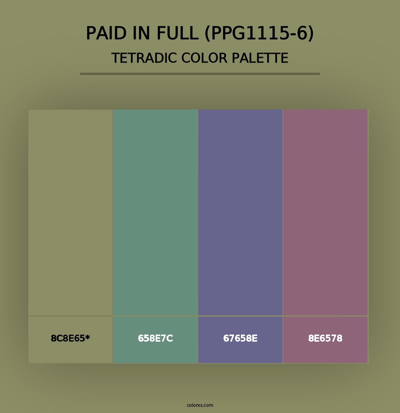 Paid In Full (PPG1115-6) - Tetradic Color Palette