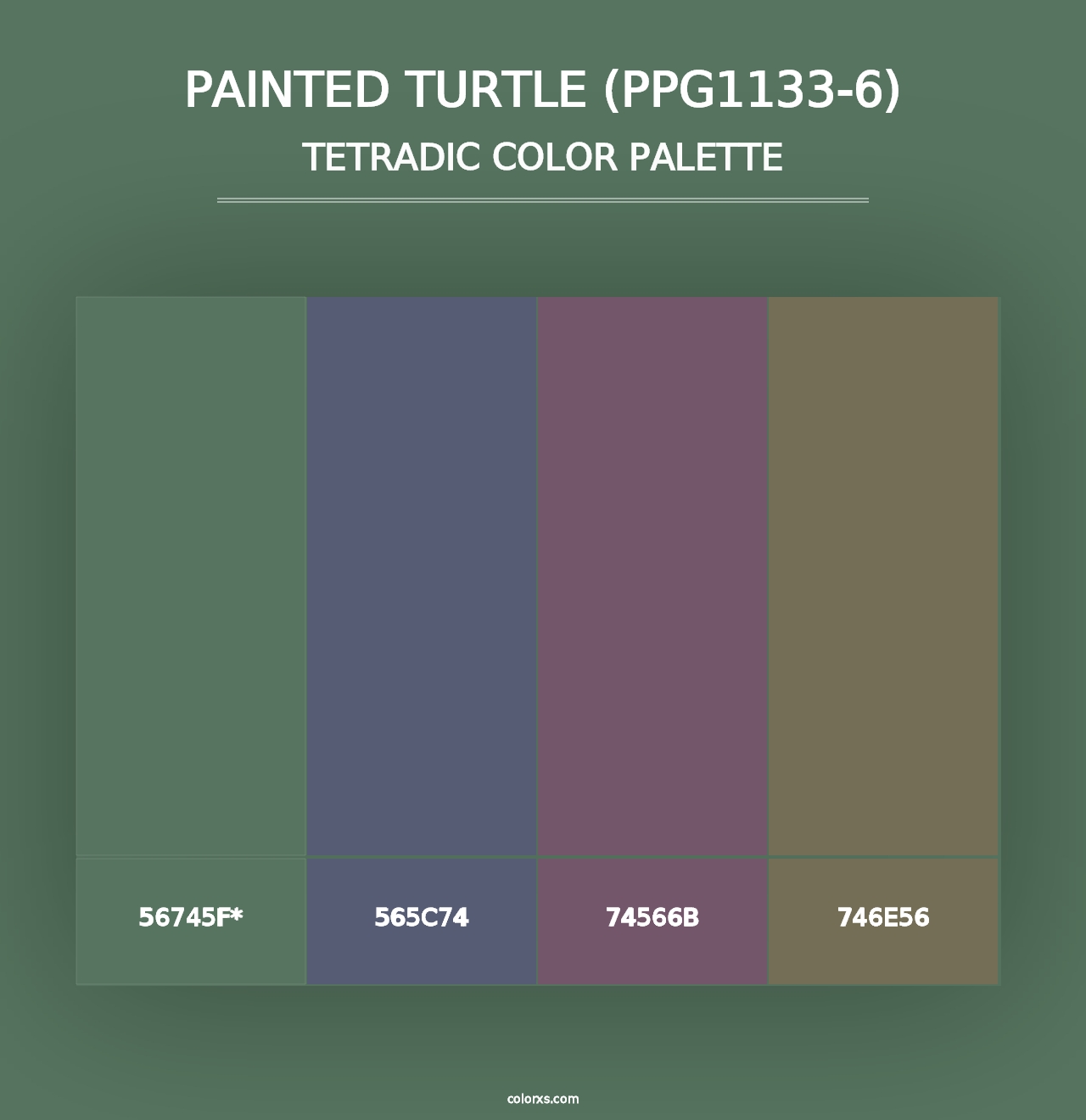 Painted Turtle (PPG1133-6) - Tetradic Color Palette