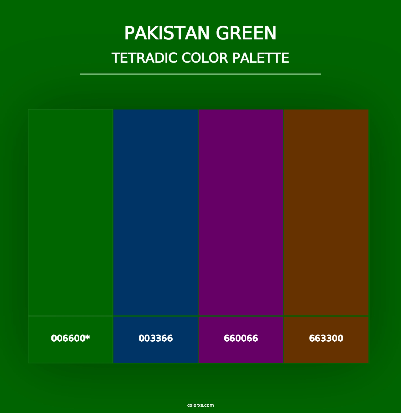 Pakistan Green - Tetradic Color Palette