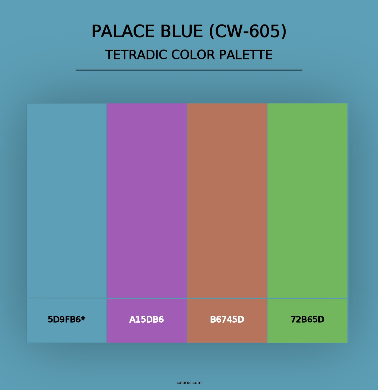 Palace Blue (CW-605) - Tetradic Color Palette