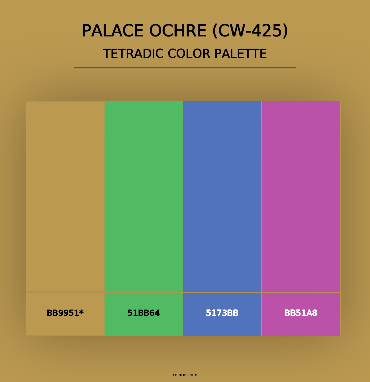 Palace Ochre (CW-425) - Tetradic Color Palette