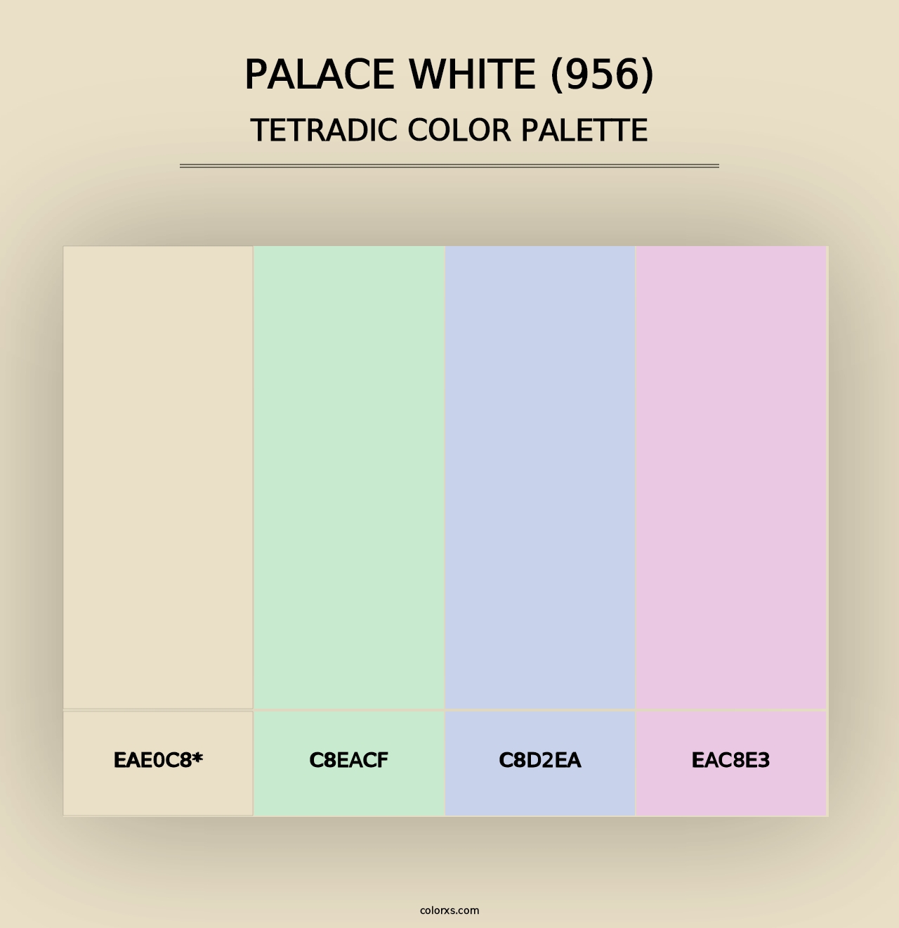 Palace White (956) - Tetradic Color Palette