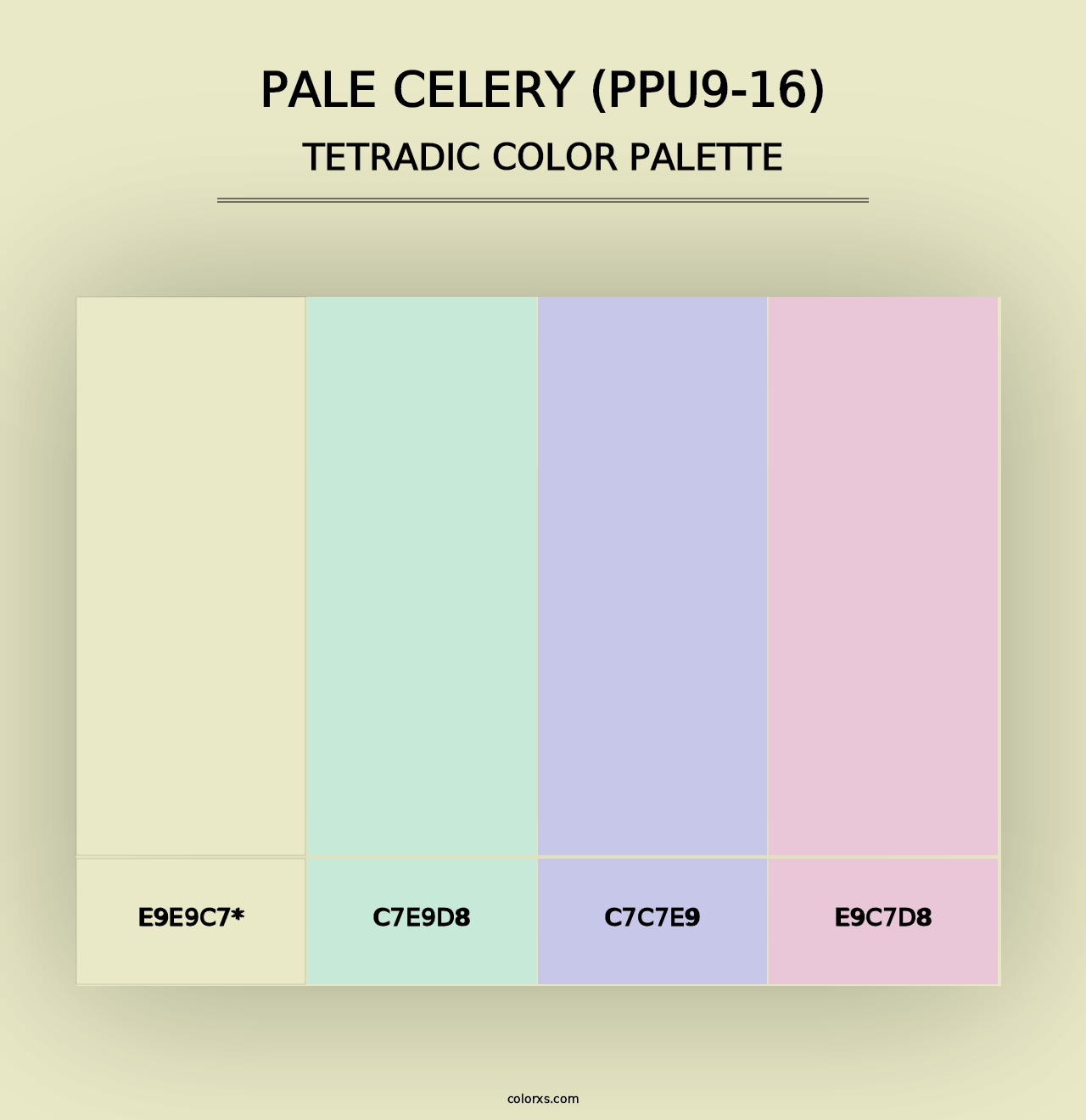 Pale Celery (PPU9-16) - Tetradic Color Palette