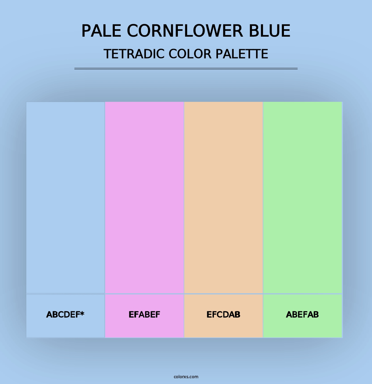 Pale Cornflower Blue - Tetradic Color Palette